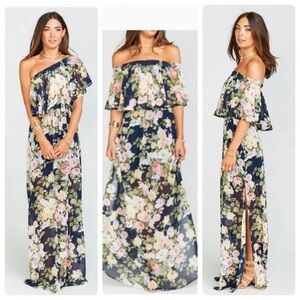 Show Me Your MuMu Navy Floral Dress